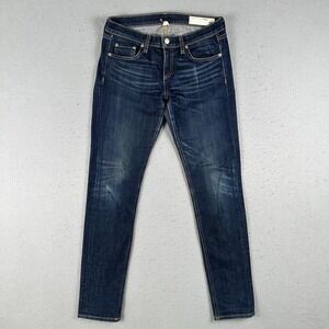 Rag And Bone The Dre Jeans Women's 25 Blue Denim Dark Wash Slim‎ Boyfriend